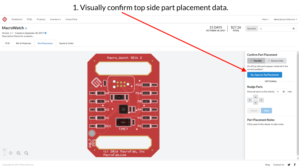 Part Placement Top Side